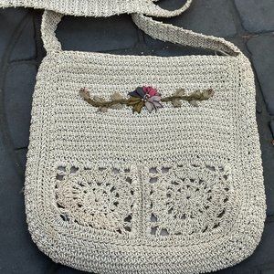 Woven purse with flowers